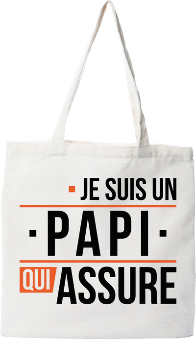 Tote bag coton recyclé un papi qui assure