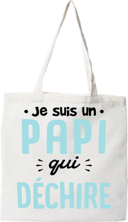 Tote bag coton recyclé un papi qui déchire 2