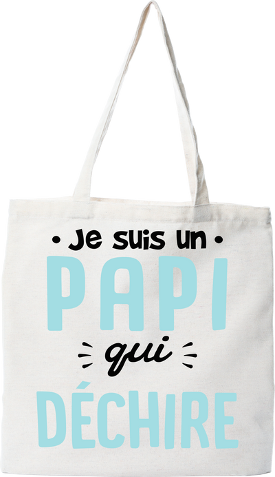 Tote bag coton recyclé un papi qui déchire 2