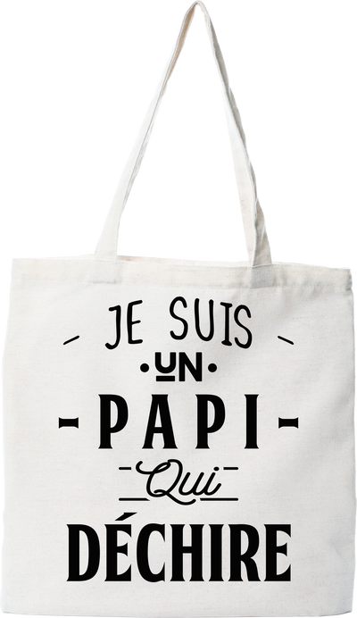 Tote bag coton recyclé un papi qui déchire 3