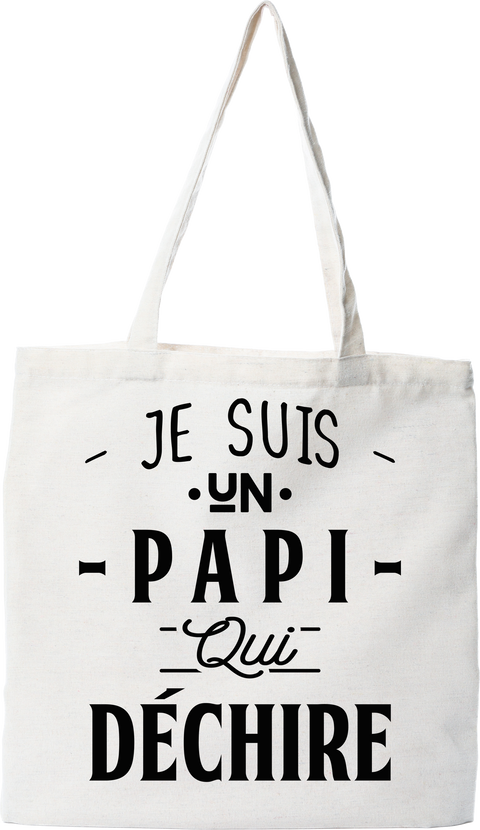 Tote bag coton recyclé un papi qui déchire 3