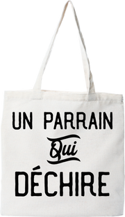 Tote bag coton recyclé un parrain qui déchire