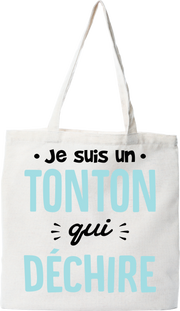 Tote bag coton recyclé un tonton qui déchire