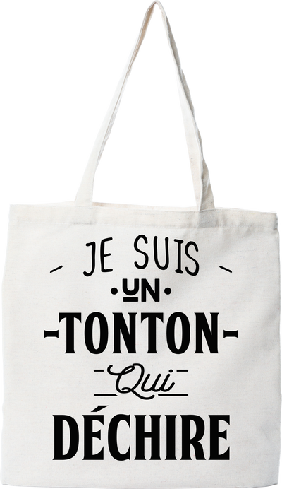 Tote bag coton recyclé un tonton qui déchire 2