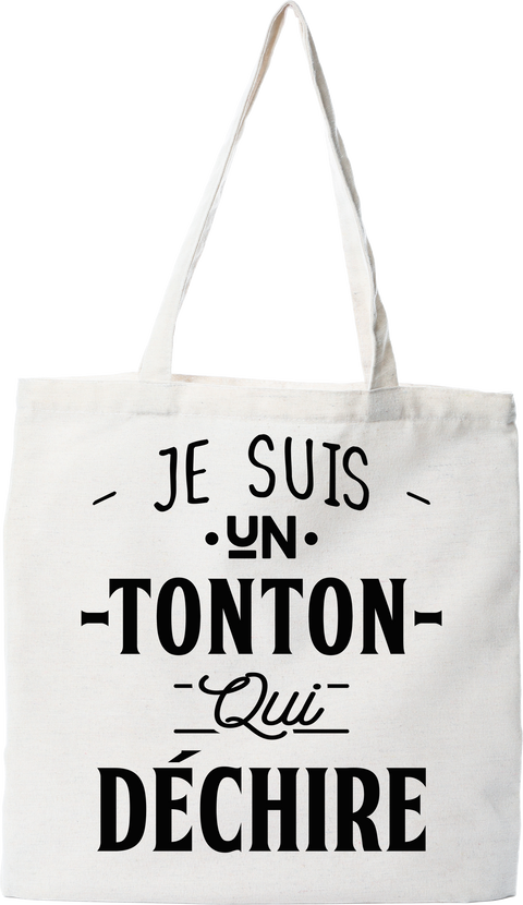 Tote bag coton recyclé un tonton qui déchire 2
