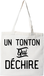 Tote bag coton recyclé un tonton qui déchire 3