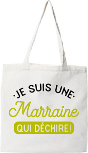 Tote bag coton recyclé une marraine qui déchire