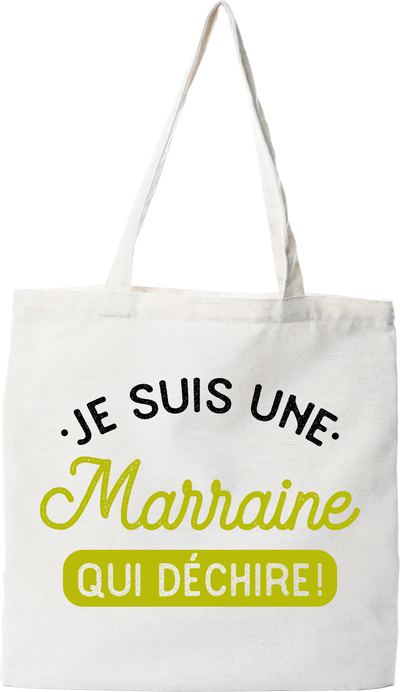 Tote bag coton recyclé une marraine qui déchire