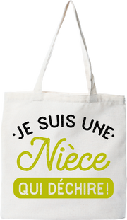 Tote bag coton recyclé une nièce qui déchire 2