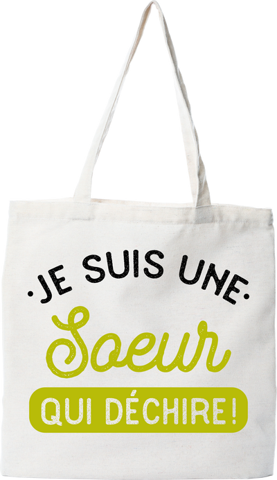 Tote bag coton recyclé une soeur qui déchire