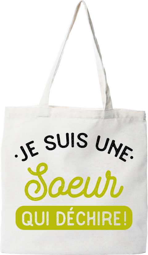 Tote bag coton recyclé une soeur qui déchire