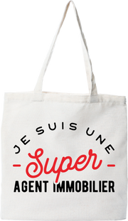 Tote bag coton recyclé une super agent immobilier