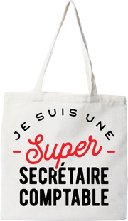 Tote bag coton recyclé une super secrétaire comptable