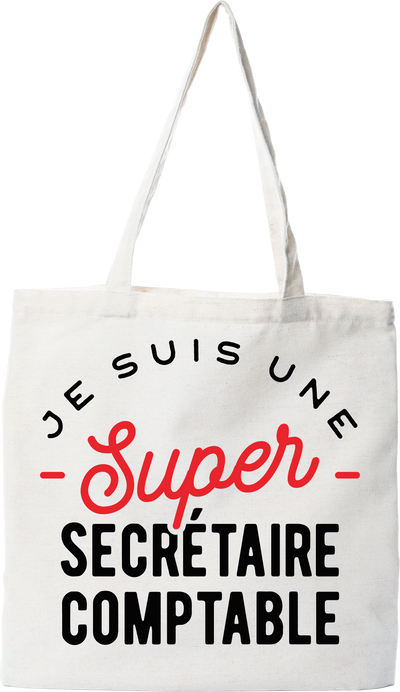 Tote bag coton recyclé une super secrétaire comptable