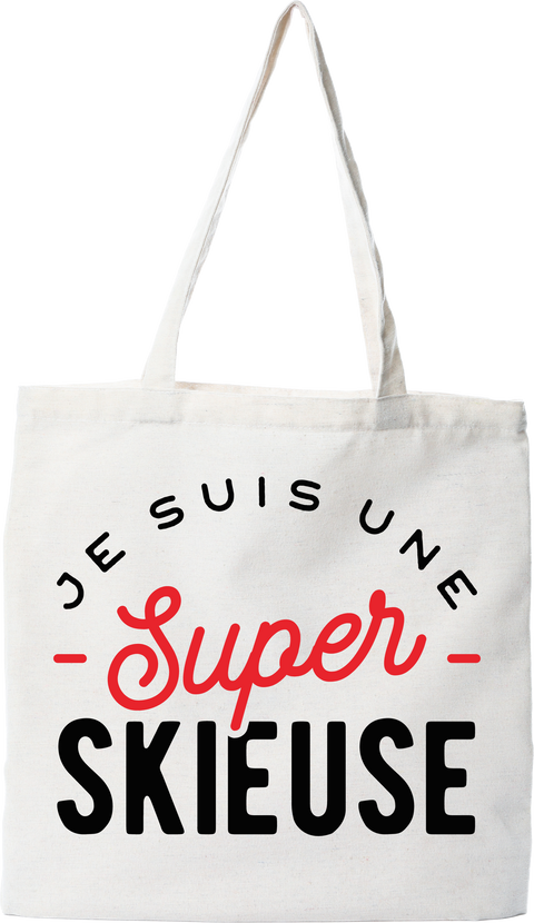 Tote bag coton recyclé une super skieuse