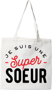 Tote bag coton recyclé une super soeur