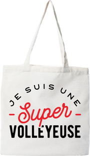 Tote bag coton recyclé une super volleyeuse