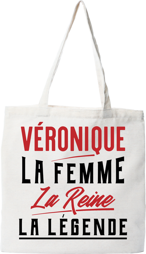 Tote bag coton recyclé véronique la femme la reine la légende