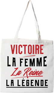 Tote bag coton recyclé victoire la femme la reine la légende