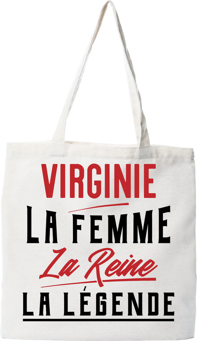 Tote bag coton recyclé virginie la femme la reine la légende