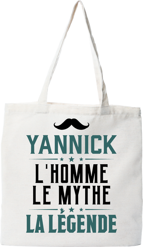 Tote bag coton recyclé yannick l'homme le mythe la légende