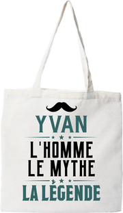 Tote bag coton recyclé yvan l'homme le mythe la légende