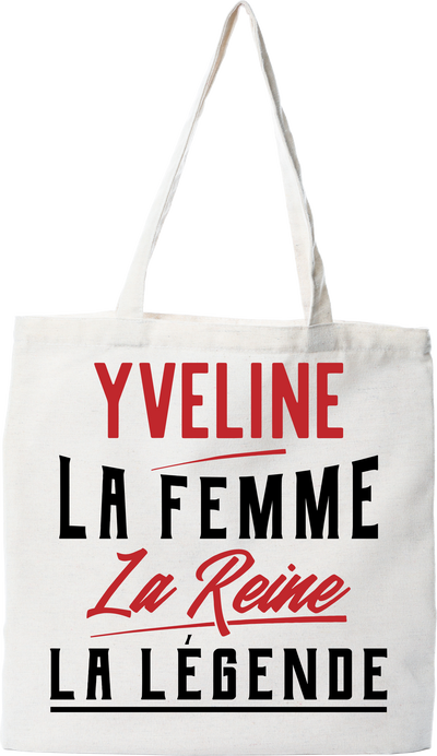 Tote bag coton recyclé yveline la femme la reine la légende