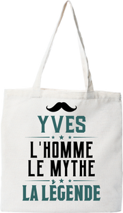 Tote bag coton recyclé yves l'homme le mythe la légende