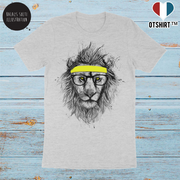 T shirt homme BIO Balázs Solti hipster lion