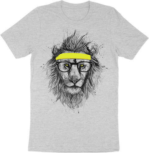 T shirt homme BIO Balázs Solti hipster lion