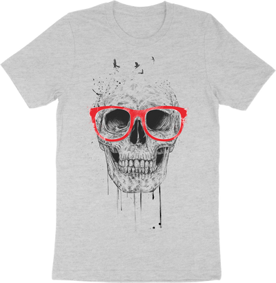 T shirt homme BIO Balázs Solti skull with red glasses