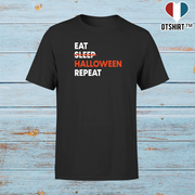 T shirt homme Eat sleep halloween repeat