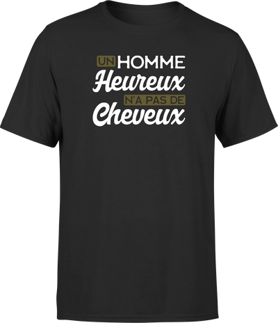 T shirt homme heureux sans cheveux