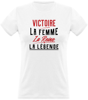 T shirt femme victoire la femme la reine la légende