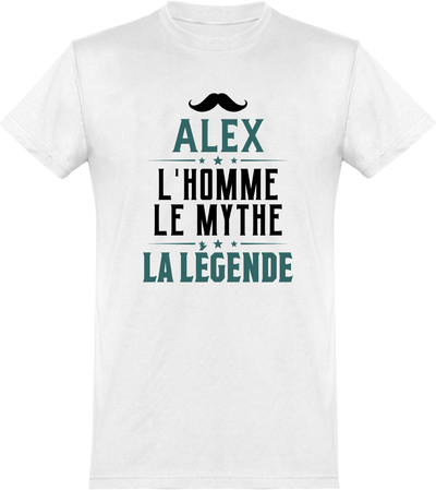  T shirt homme alex l'homme le mythe la légende