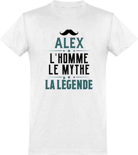  T shirt homme alex l'homme le mythe la légende