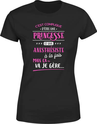 T shirt femme princesse et anesthesiste