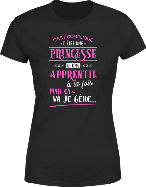 T shirt femme princesse et apprentie