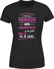 T shirt femme princesse et archéologue