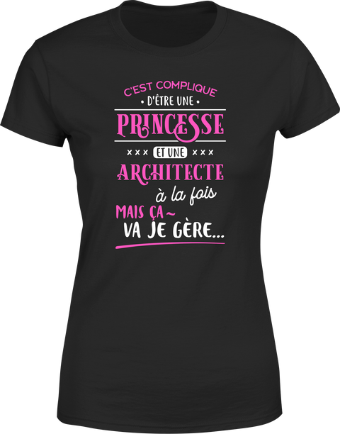 T shirt femme princesse et architecte