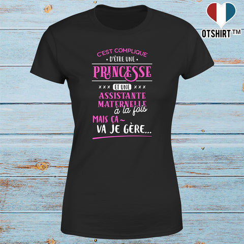 T shirt femme princesse et assistante maternelle