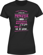 T shirt femme princesse et assistante maternelle