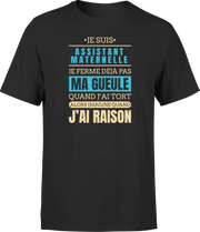 T shirt homme j ai raison je suis assistant maternelle