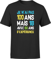 T shirt homme je n'ai pas 100 ans