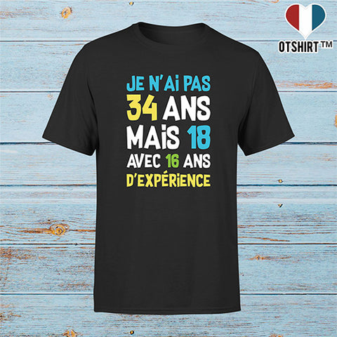 T shirt homme je n'ai pas 34 ans