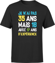 T shirt homme je n'ai pas 35 ans