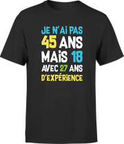 T shirt homme je n'ai pas 45 ans