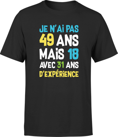 T shirt homme je n'ai pas 49 ans