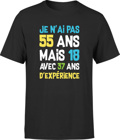 T shirt homme je n'ai pas 55 ans