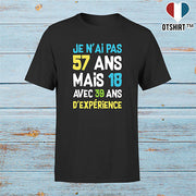 T shirt homme je n'ai pas 57 ans